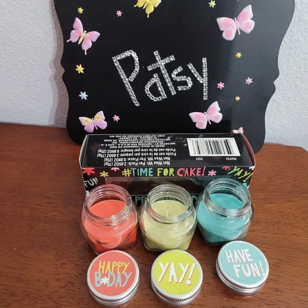 HAPPY BIRTHDAY Filled Glass Candles/Bougies